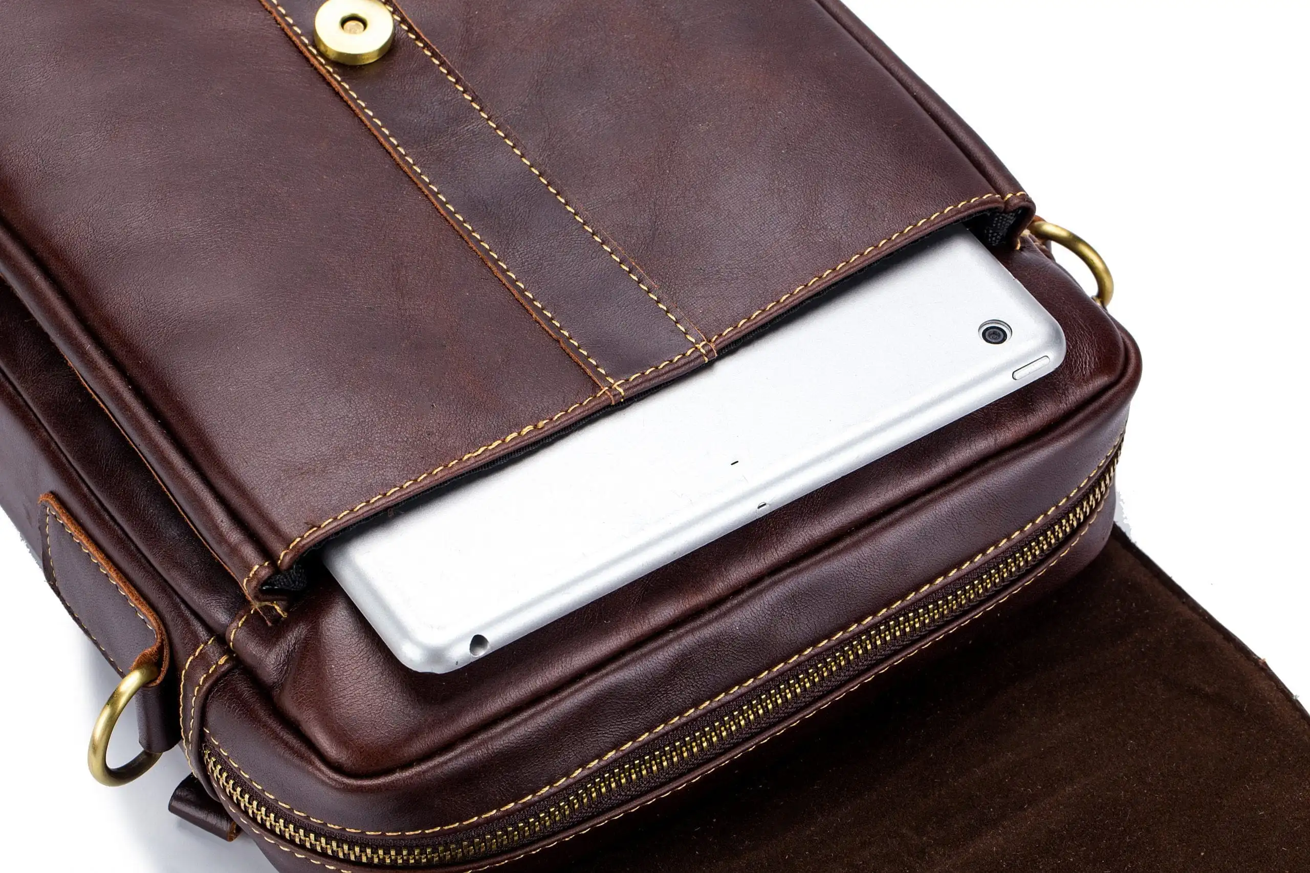 Δερμάτινη τσάντα ώμου Bull Captain DJB 302 καφέ