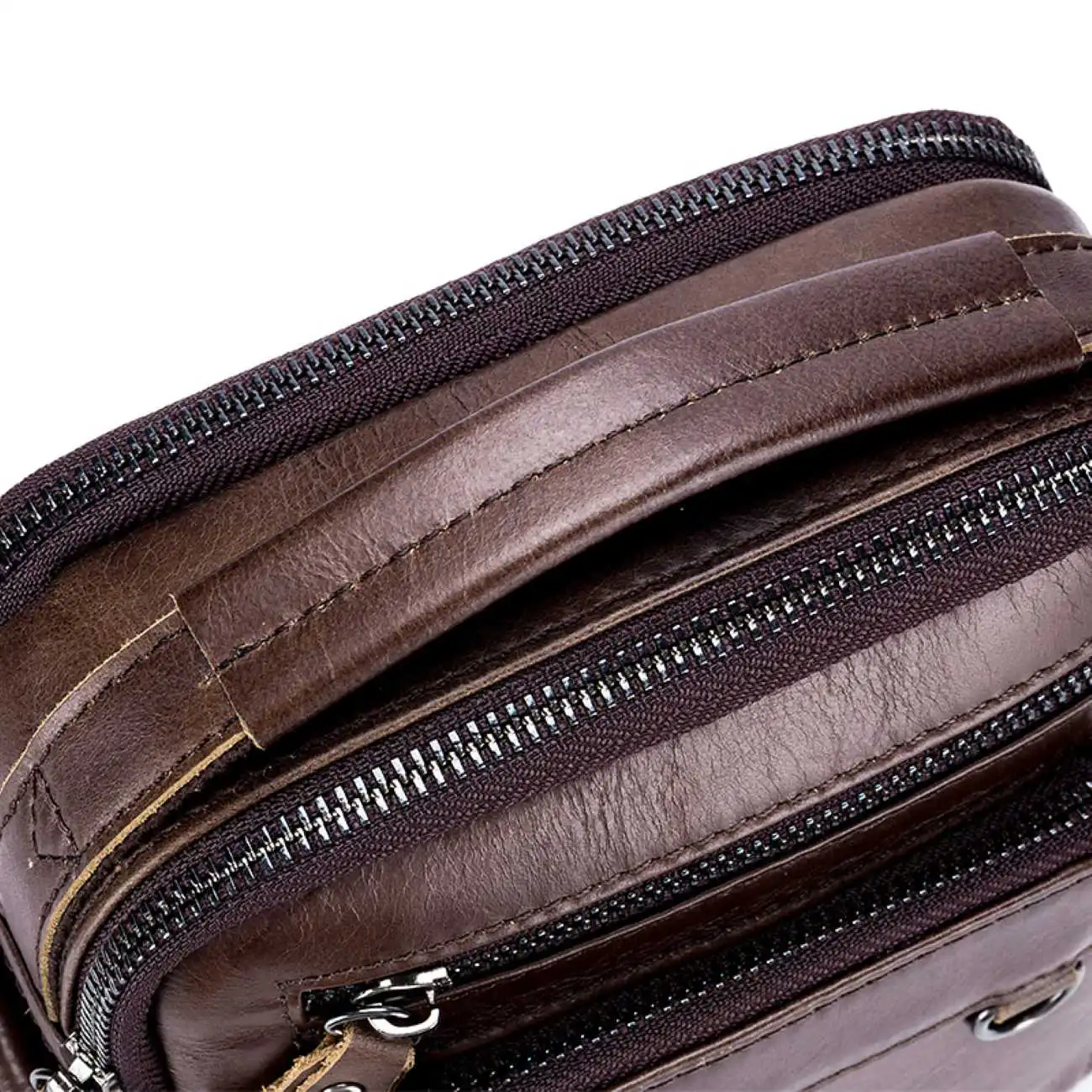 Ανδρικό Δερμάτινο Τσαντάκι Bull Captain DJB 91325 σκούρο καφέ