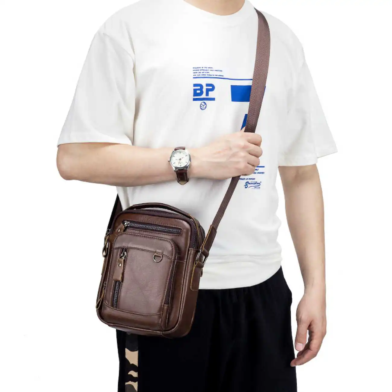 Ανδρικό Δερμάτινο Τσαντάκι Bull Captain DJB 91325 σκούρο καφέ Ανδρικό Δερμάτινο Τσαντάκι Bull Captain DJB 91325 σκούρο καφέ