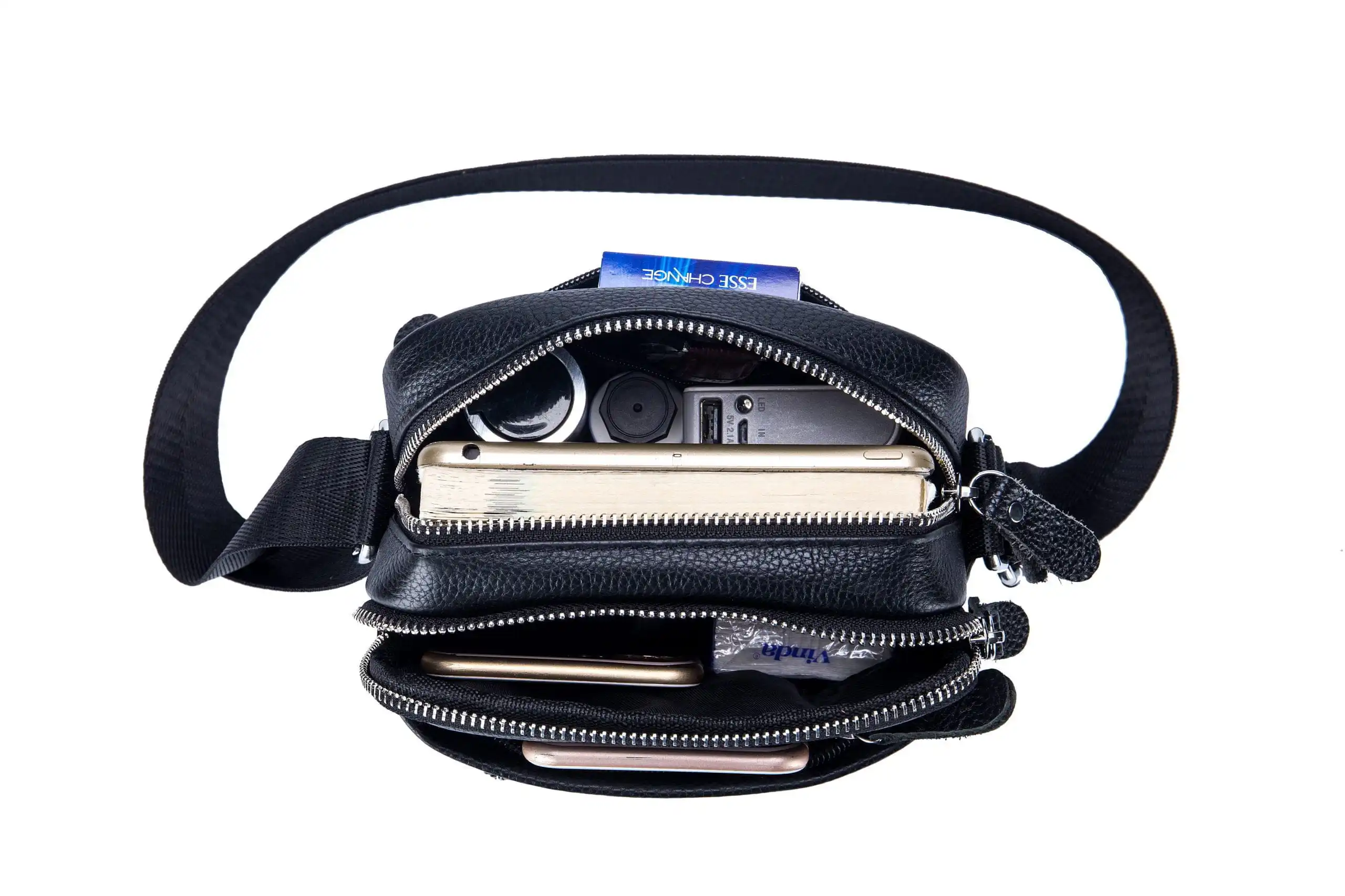 Δερμάτινο τσαντάκι ώμου Bull Captain DJB 010 μαύρο