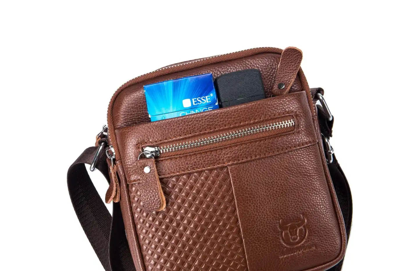 Δερμάτινο τσαντάκι ώμου Bull Captain DJB 010 καφέ