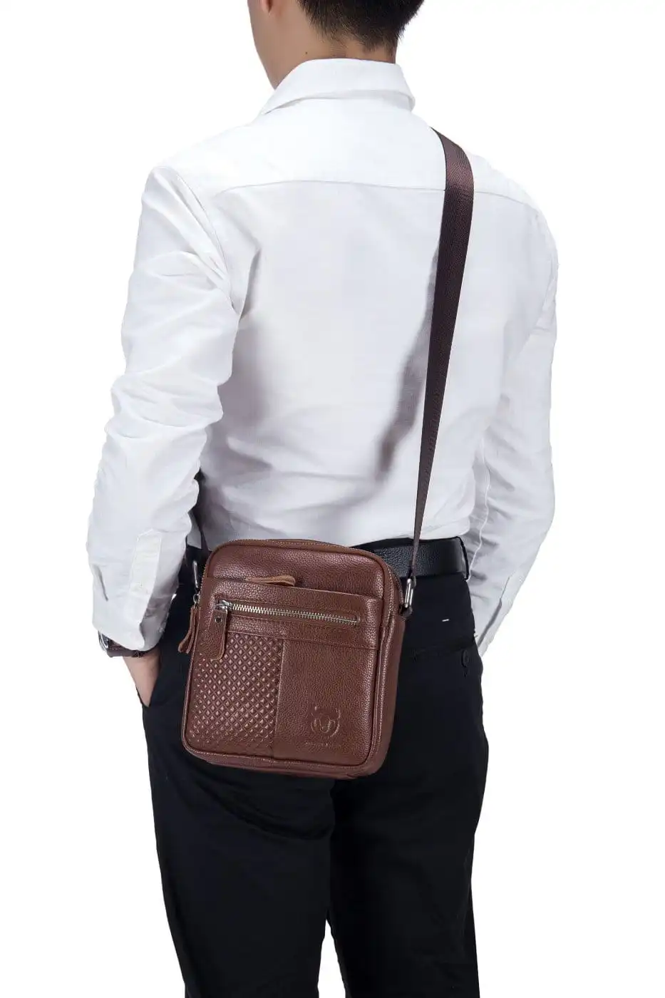 Δερμάτινο τσαντάκι ώμου Bull Captain DJB 010 καφέ