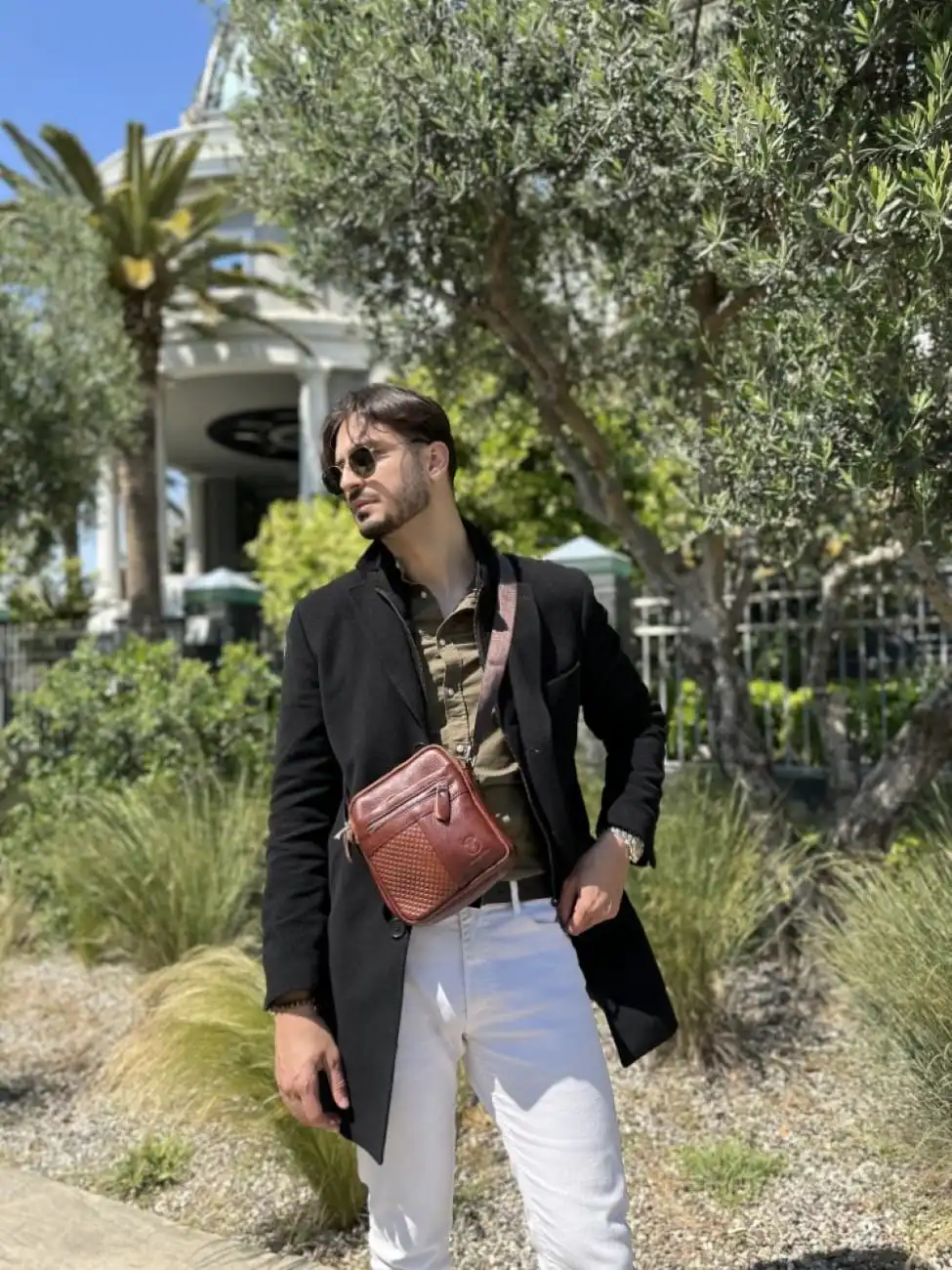 Δερμάτινο τσαντάκι ώμου Bull Captain DJB 010 καφέ