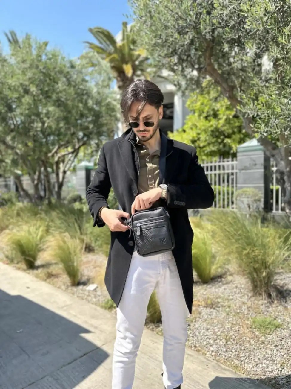 Δερμάτινο τσαντάκι ώμου Bull Captain DJB 010 μαύρο