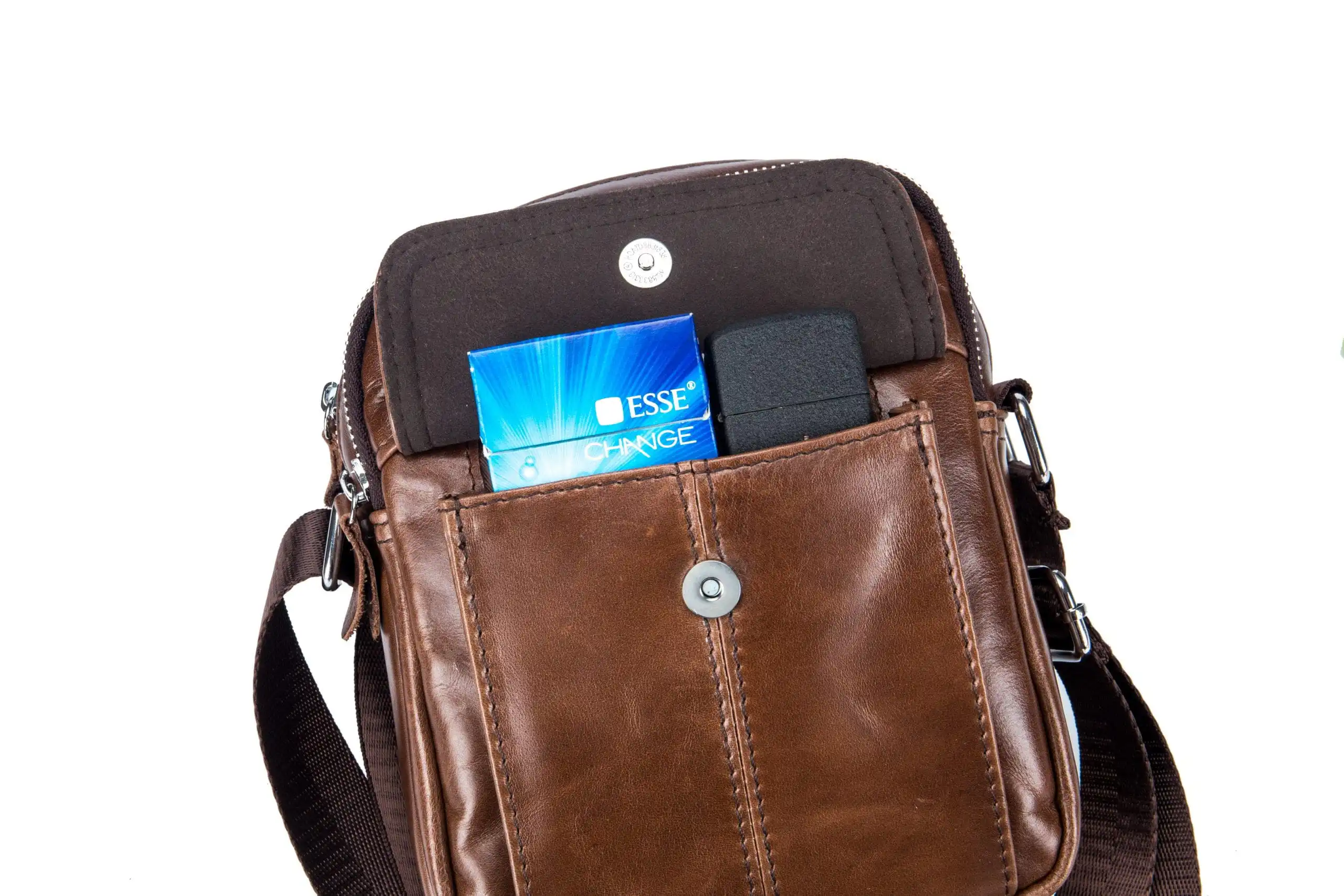 Δερμάτινο τσαντάκι ώμου Bull Captain DJB 016 καφέ