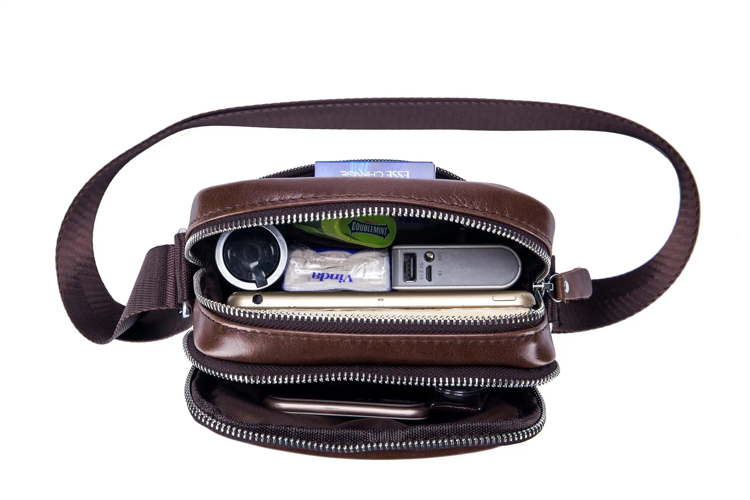 Δερμάτινο τσαντάκι ώμου Bull Captain DJB 016 καφέ