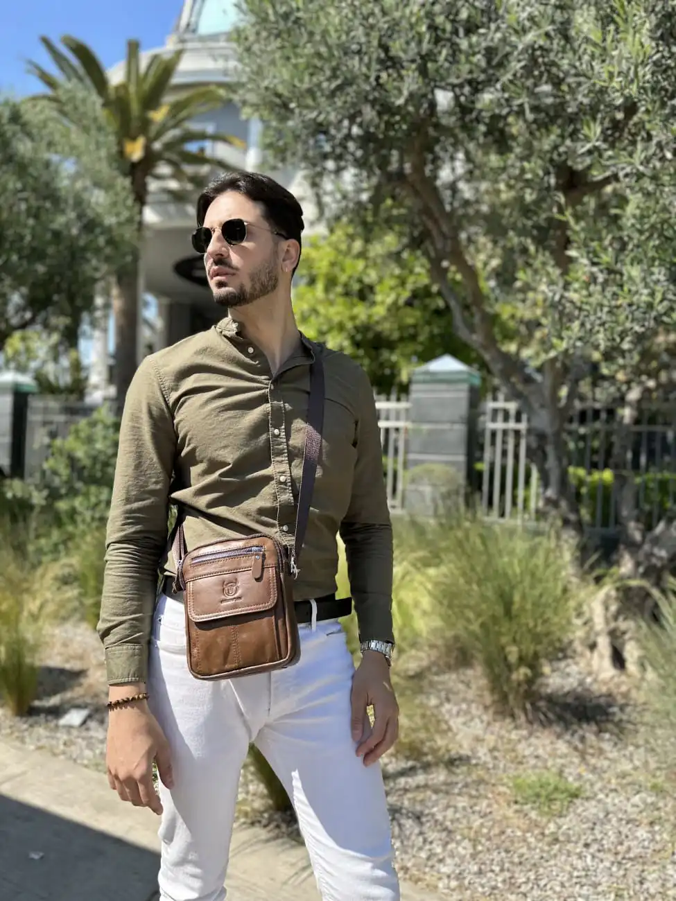 Δερμάτινο τσαντάκι ώμου Bull Captain DJB 016 καφέ