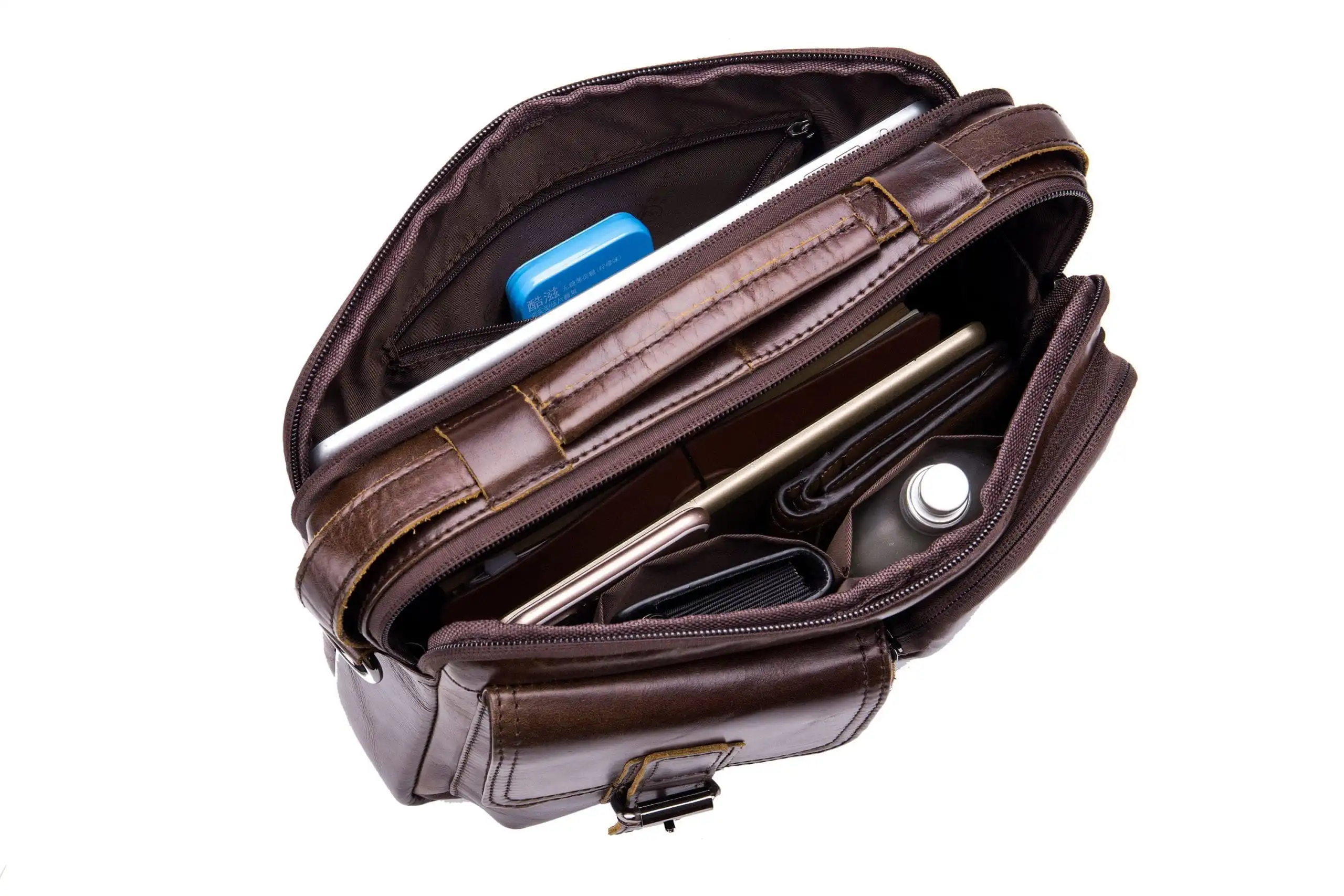 Δερμάτινος χαρτοφύλακας Bull captain DJB 036 καφέ