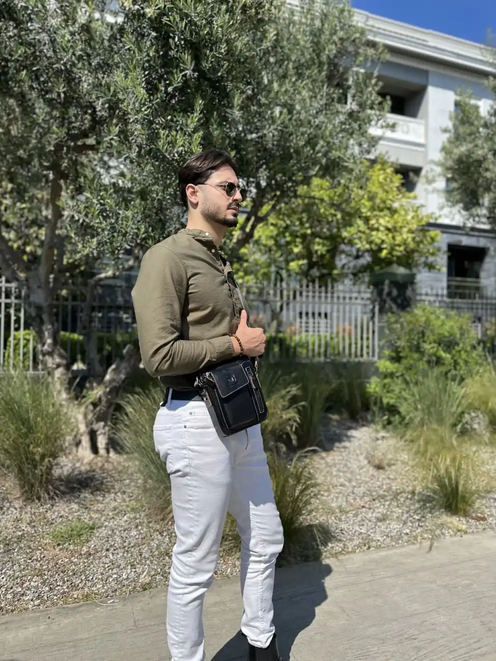 Δερμάτινο τσαντάκι ώμου Bull Captain DJB 037 μαύρο