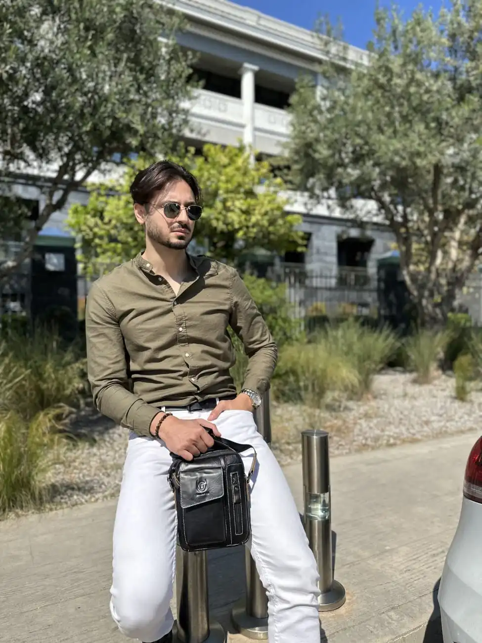 Δερμάτινο τσαντάκι ώμου Bull Captain DJB 037 μαύρο