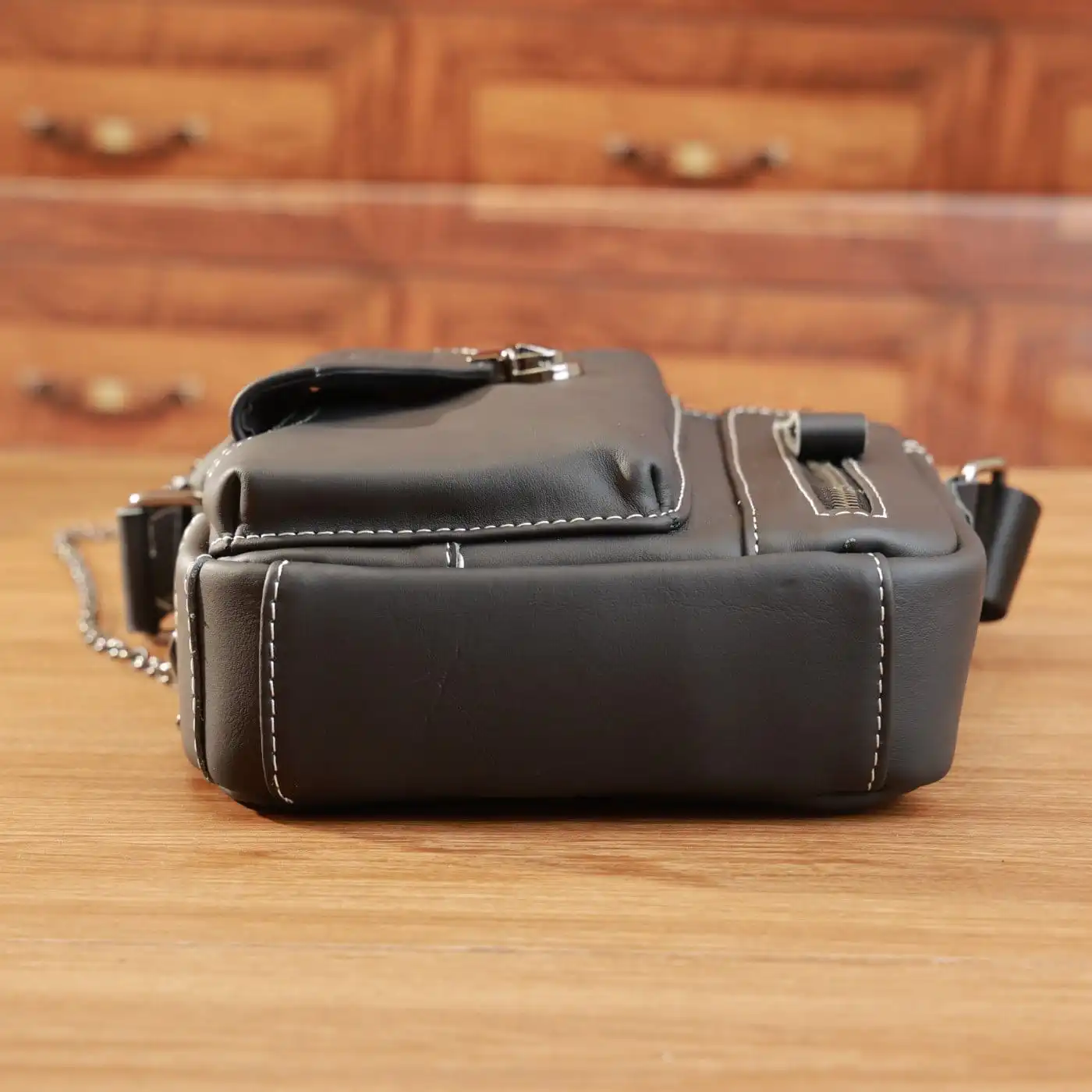 Δερμάτινο τσαντάκι ώμου Bull Captain DJB 039 μαύρο