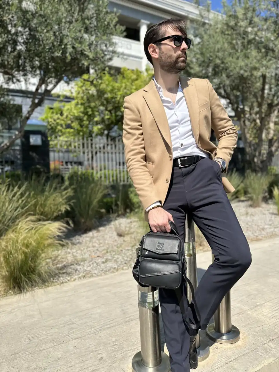 Δερμάτινο τσαντάκι ώμου Bull Captain DJB 040 μαύρο