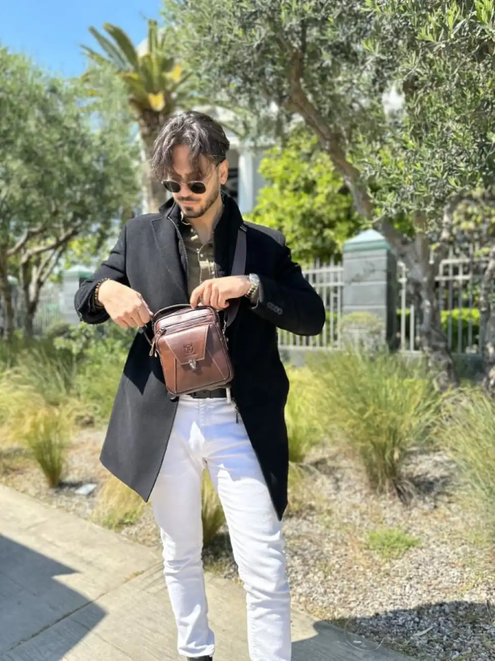 Δερμάτινο τσαντάκι ώμου Bull Captain DJB 041 καφέ