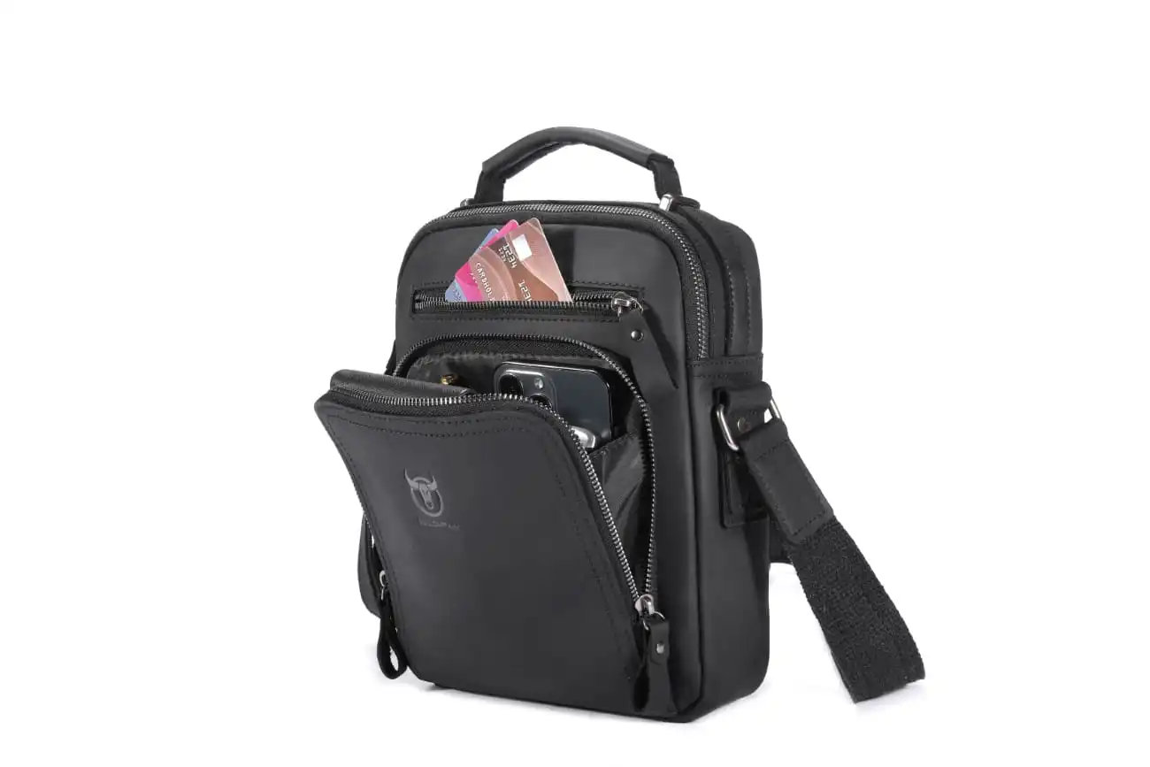 Δερμάτινο τσαντάκι ώμου Bull Captain DJB 0500-L μαύρο