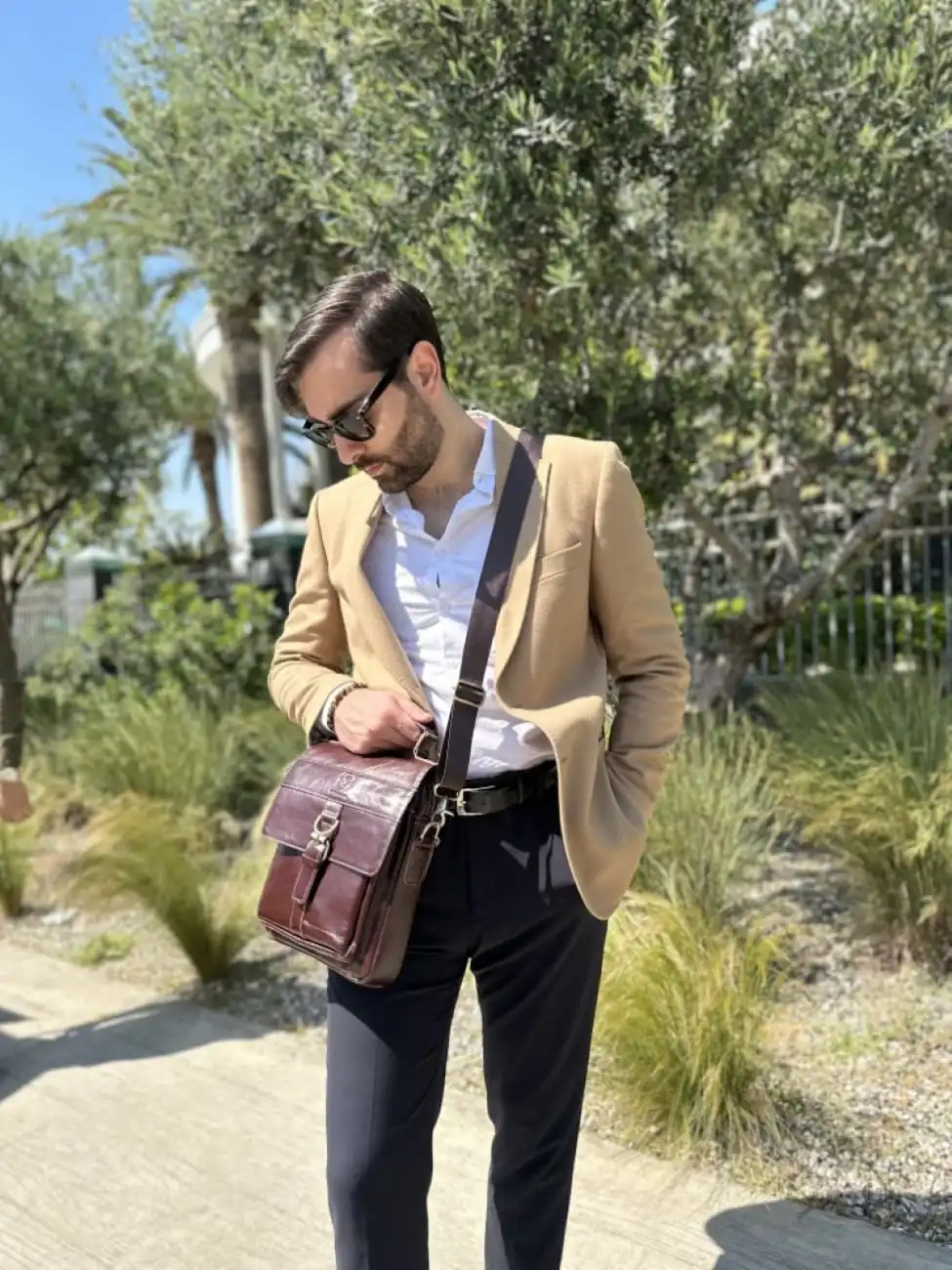 Δερμάτινη τσάντα ώμου Bull Captain DJB 302 καφέ