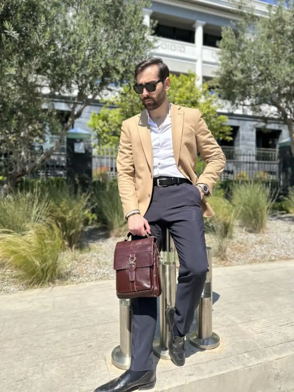 Δερμάτινη τσάντα ώμου Bull Captain DJB 302 καφέ