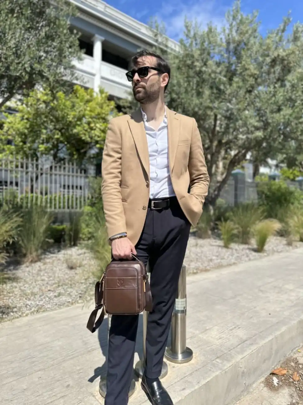 Δερμάτινο τσαντάκι ώμου Bull Captain DJB 888 καφέ