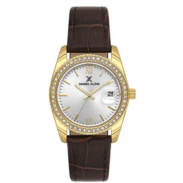 Δερμάτινο Γυναικείο Ρολόι με πέτρες Daniel Klein  DK.1.14030-3