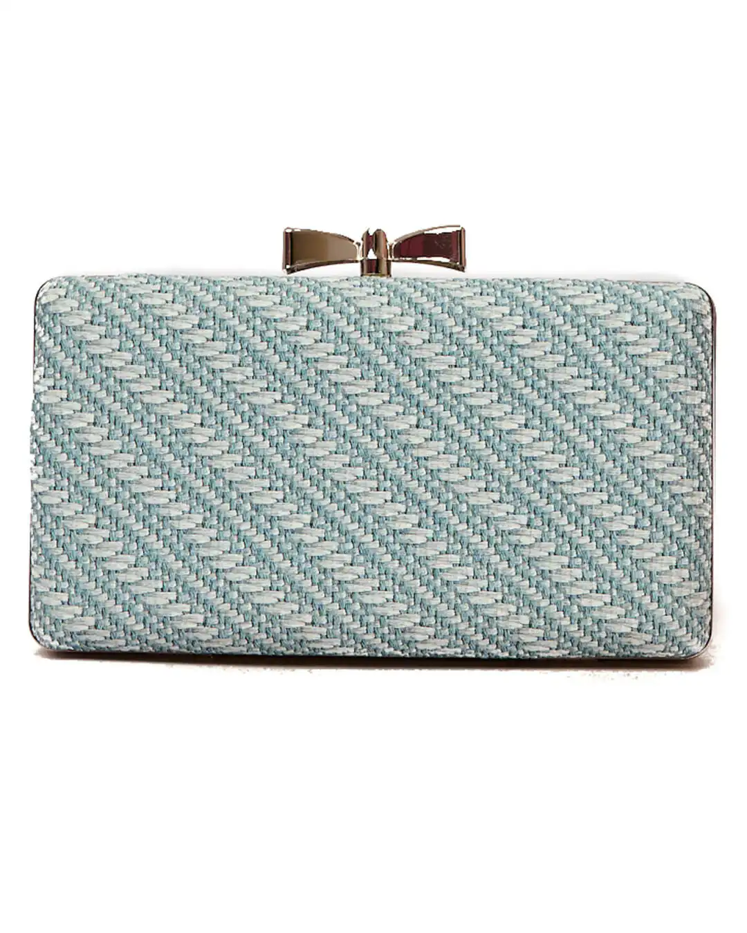 Ψάθινο τσαντάκι clutch -21892 - Μπλέ