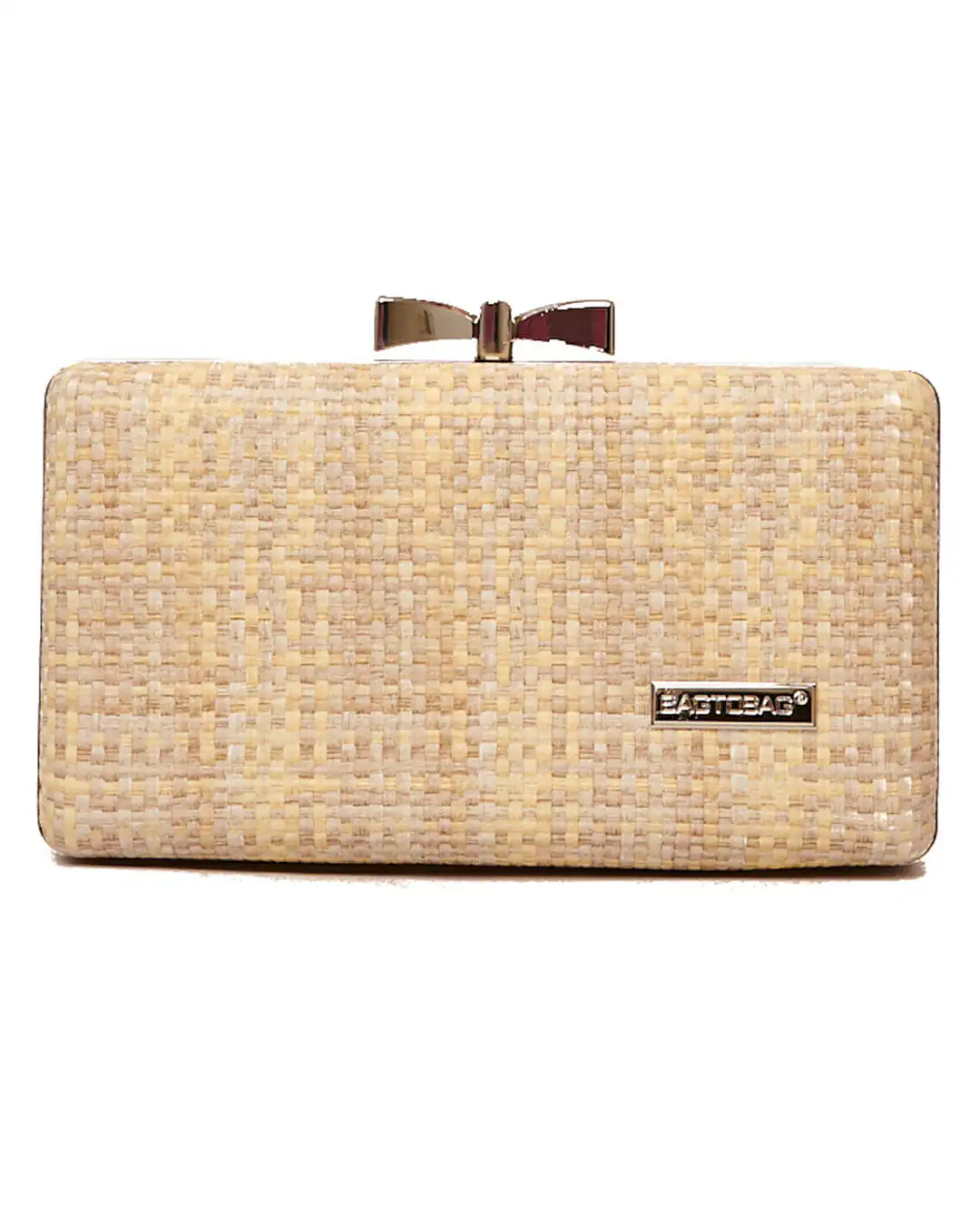 Ψάθινο τσαντάκι clutch -21892 – Ανοιχτό Μπέζ