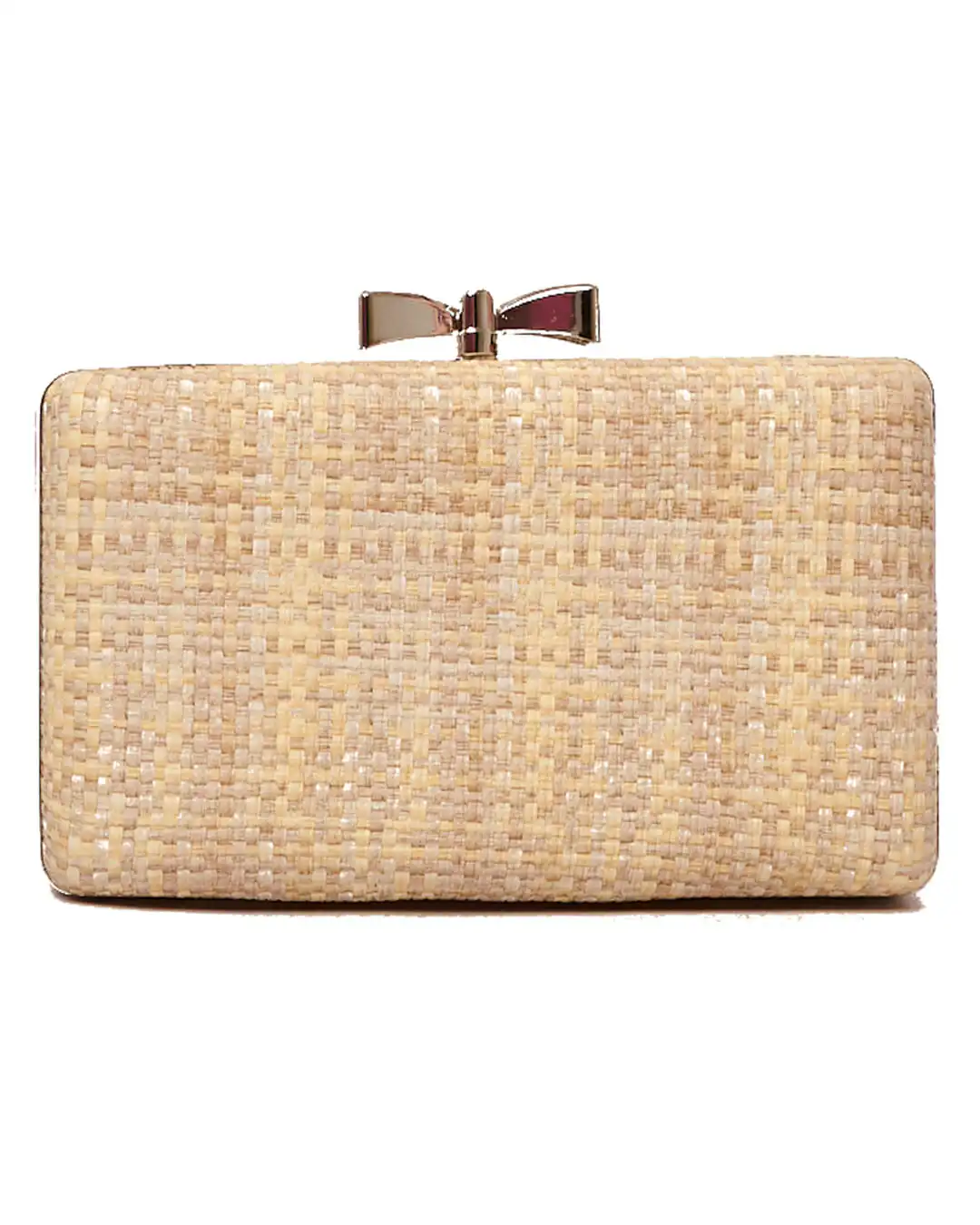 Ψάθινο τσαντάκι clutch -21892 - Ανοιχτό Μπέζ