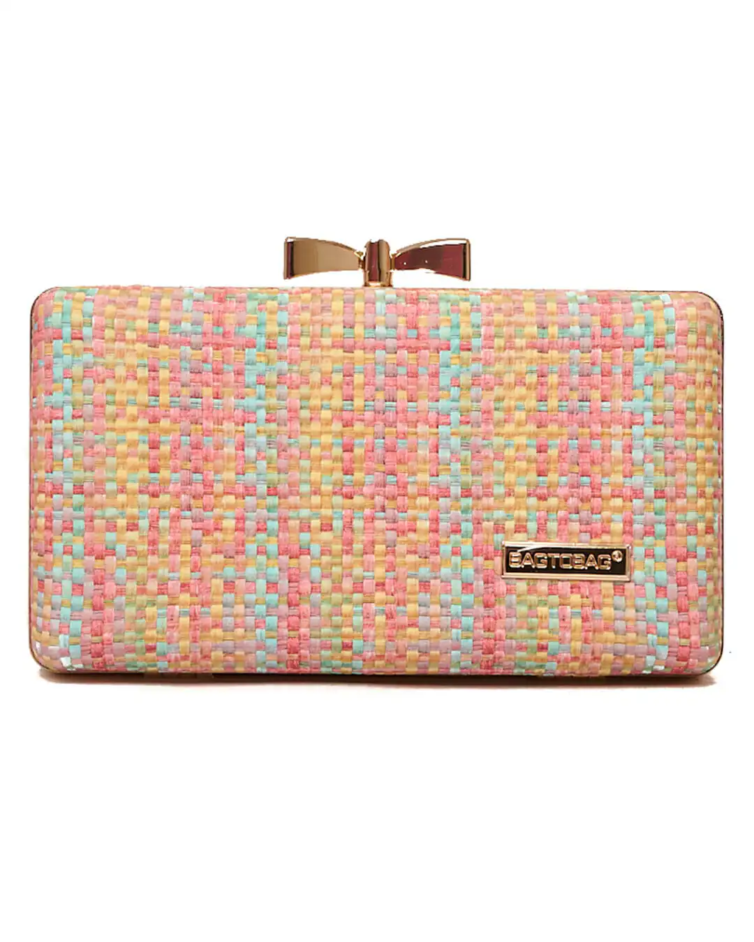 Ψάθινο τσαντάκι clutch -21892 – Ρόζ