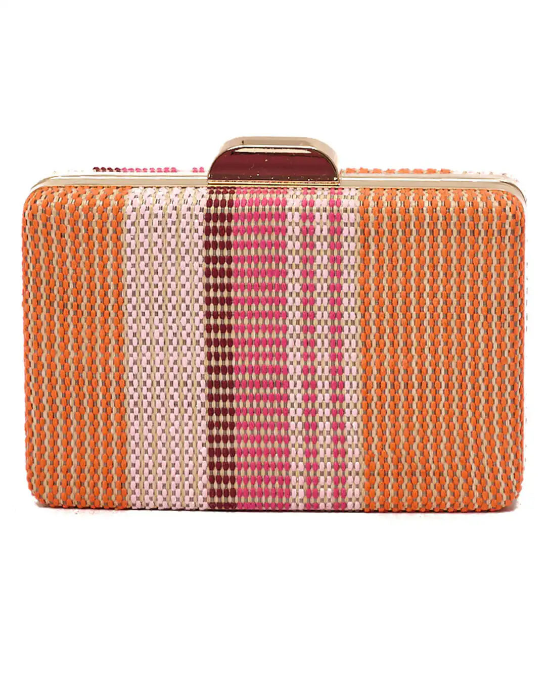 Ψάθινο τσαντάκι clutch -21896 - Πορτοκαλί