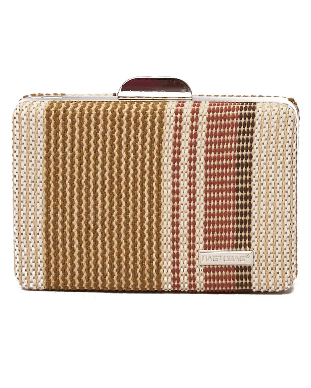 Ψάθινο τσαντάκι clutch -21896 – Καφέ