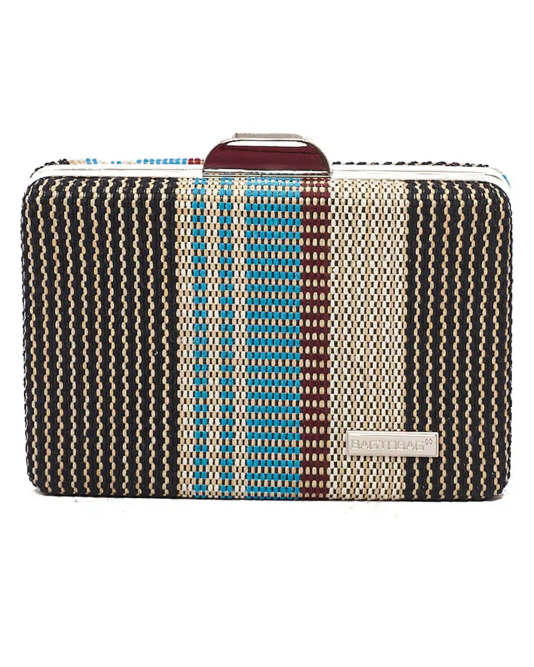 Ψάθινο τσαντάκι clutch -21896 – Μπλέ