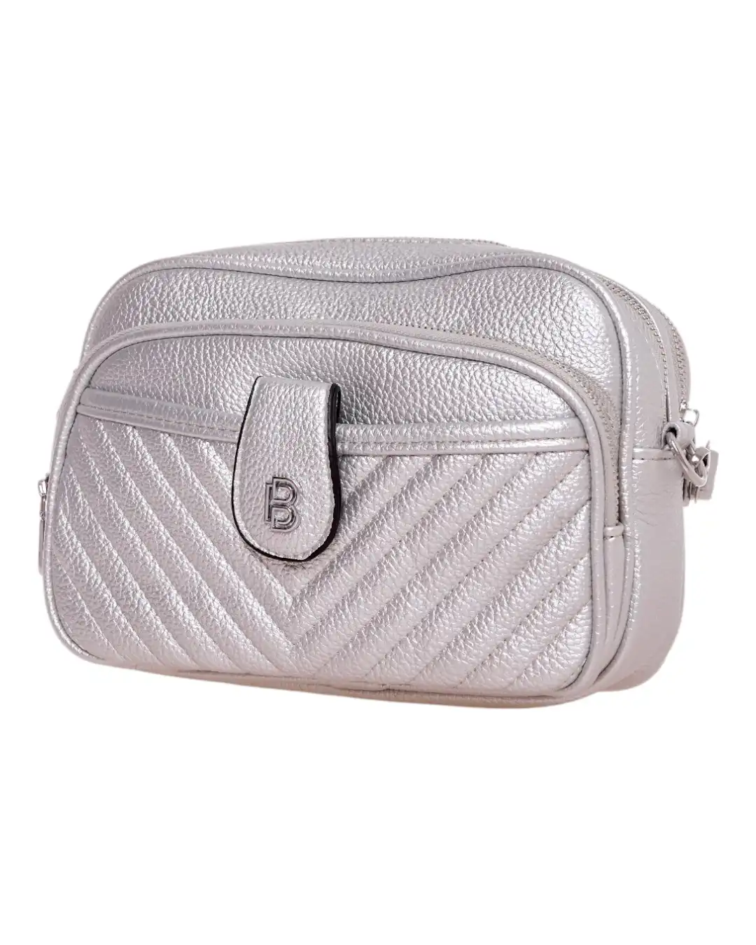 Τσάντα χιαστί ZL-2911 – Ασημί