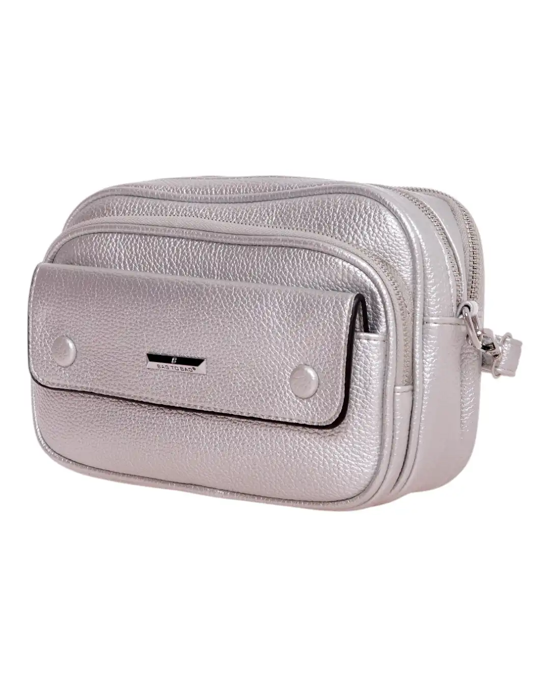 Τσάντα χιαστί ZL-2910 – Ασημί