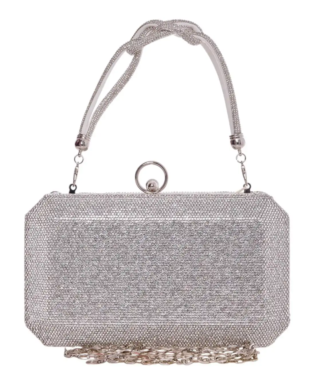 Τσάντα φάκελος clutch CK-6070 - Ασημί