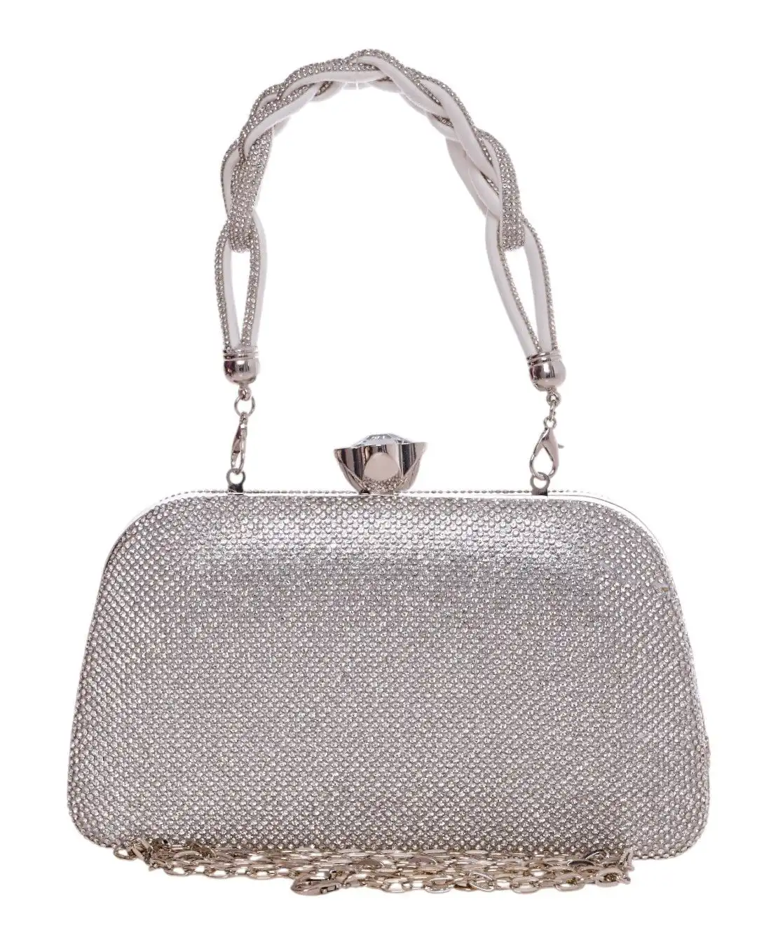 Τσάντα φάκελος clutch CK-6072 - Ασημί