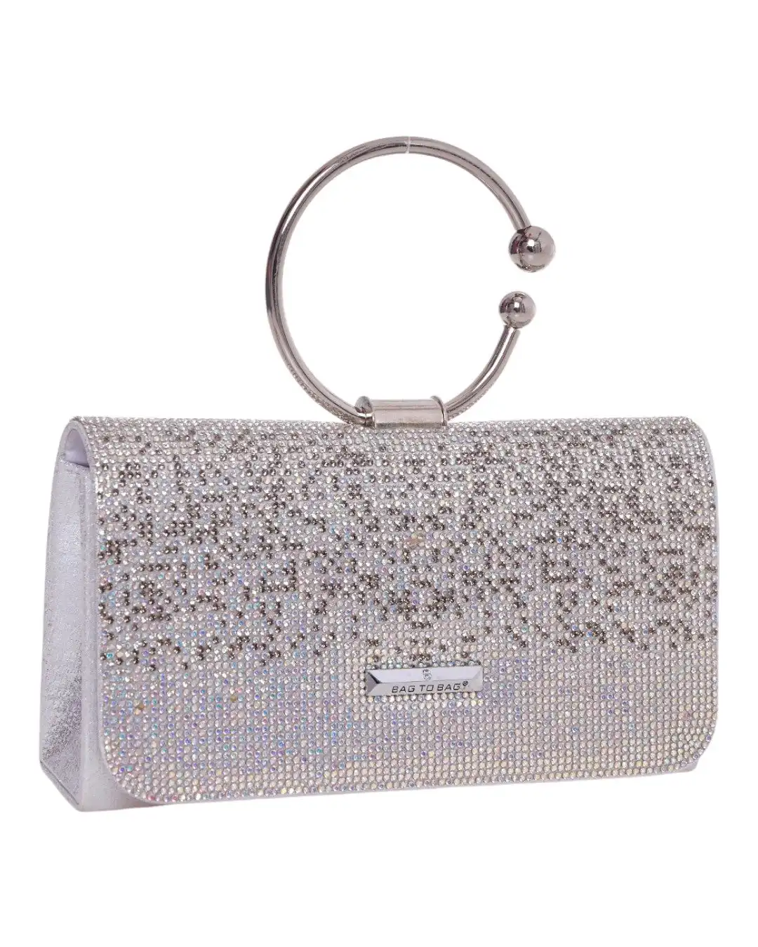 Τσάντα φάκελος clutch CK-6067 - Ασημί