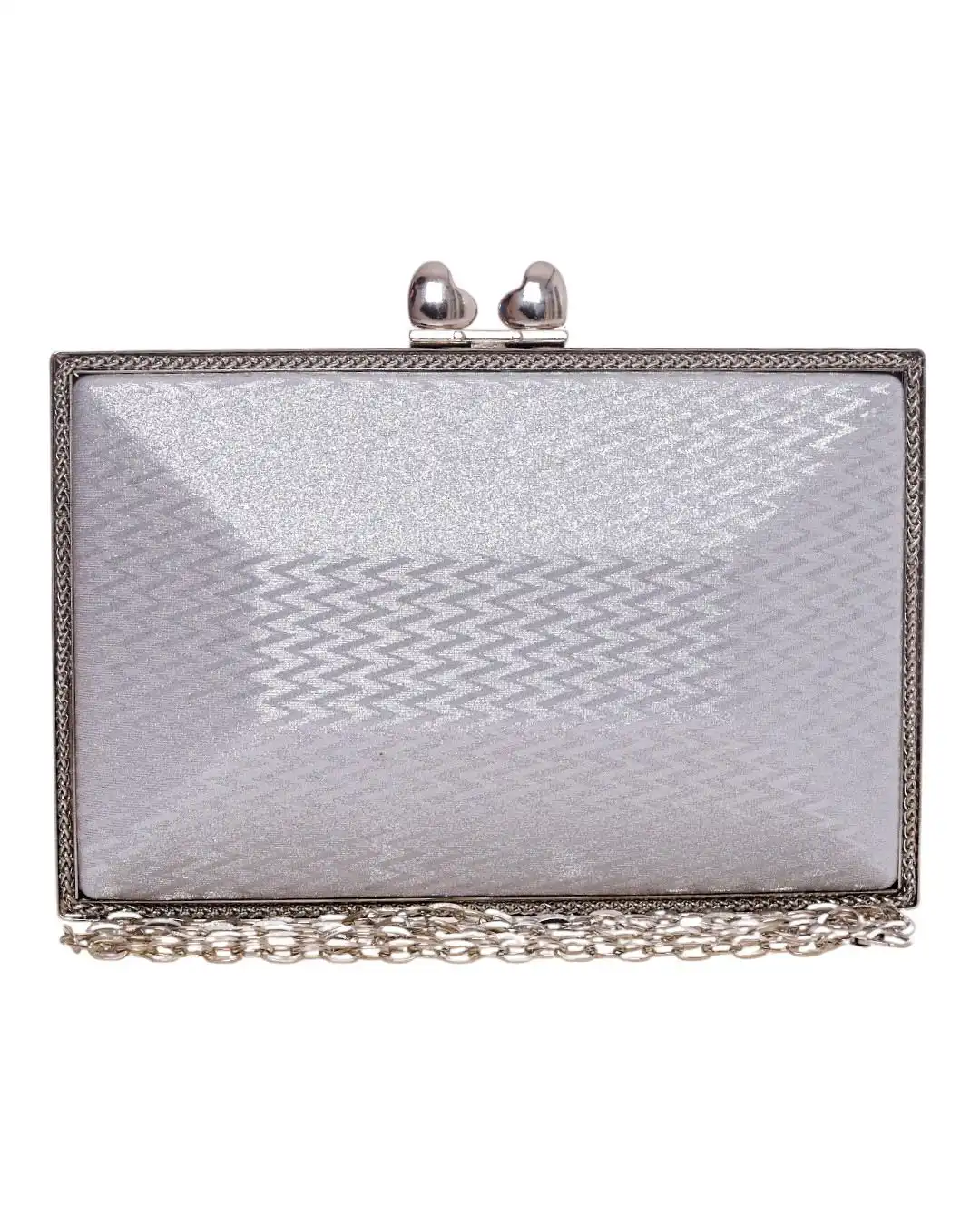 Τσάντα φάκελος clutch CK-6053 - Ασημί