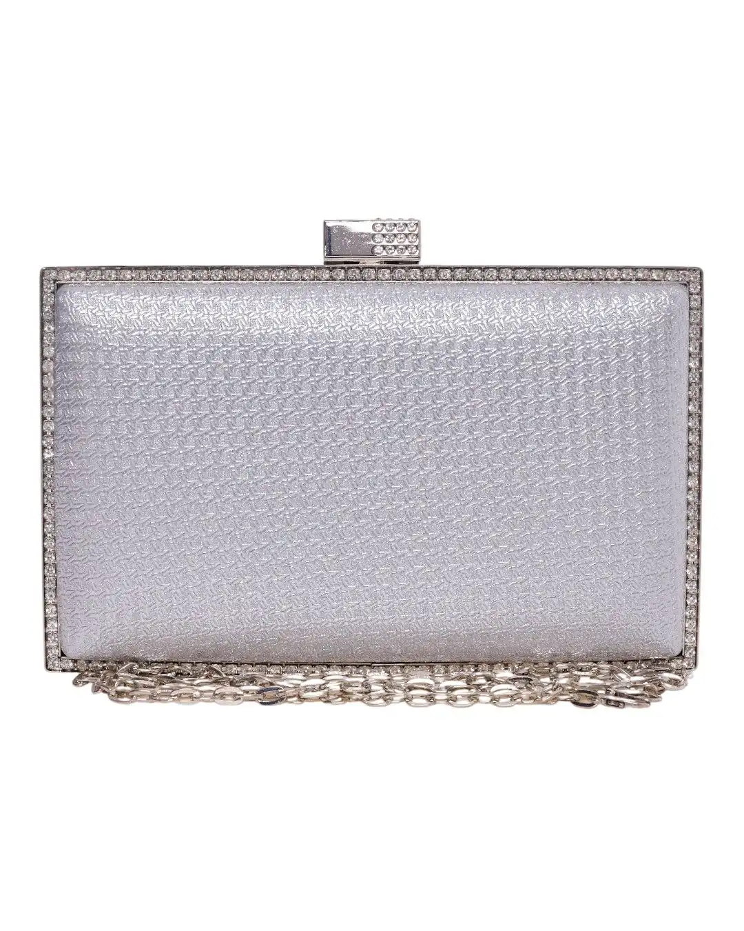 Τσάντα φάκελος clutch CK-6052 - Ασημί