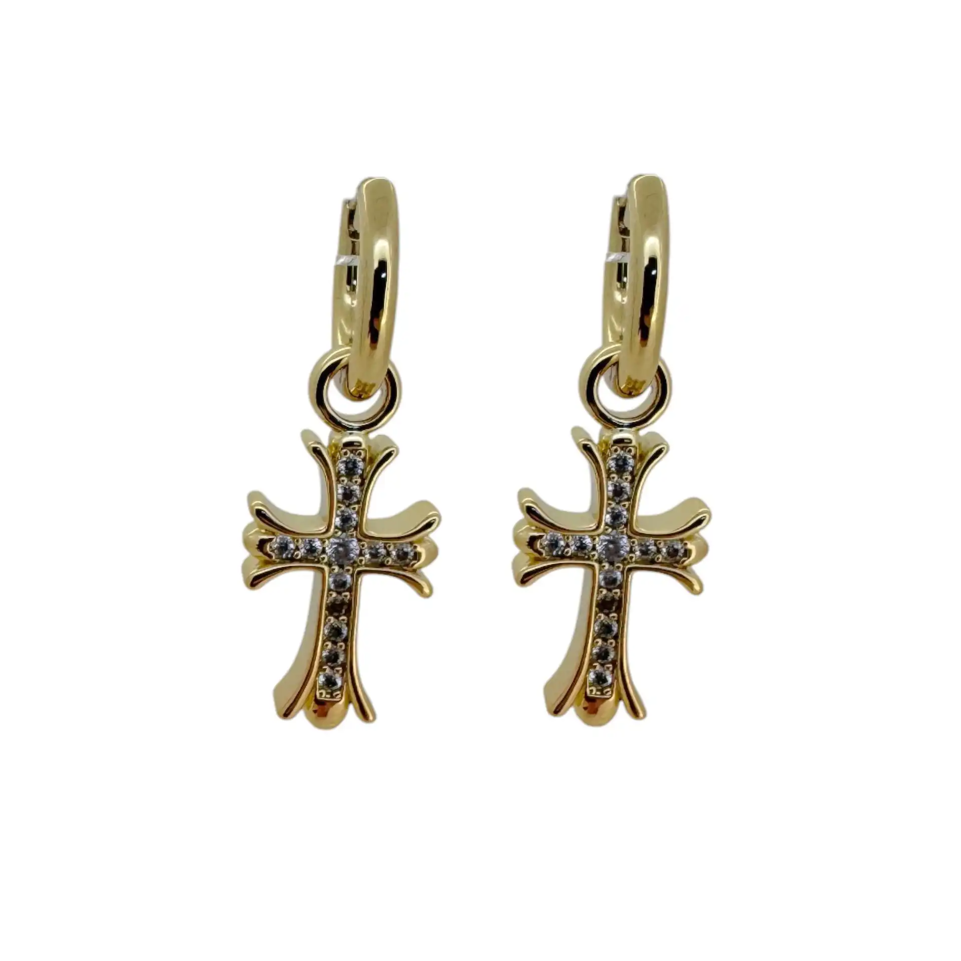 Σκουλαρίκια αυτιών κρίκοι με σταυρό 33mm Σκουλαρίκια αυτιών κρίκοι με σταυρό 33mm