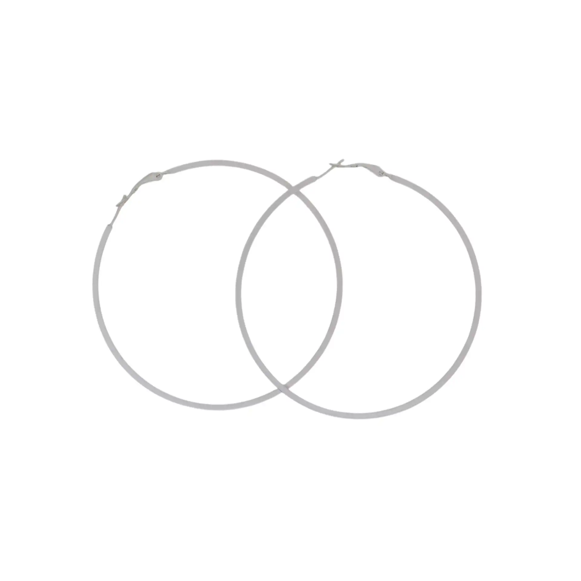 Σκουλαρίκια αυτιών κρίκοι ματ ασημί 80mm Σκουλαρίκια αυτιών κρίκοι ματ ασημί 80mm