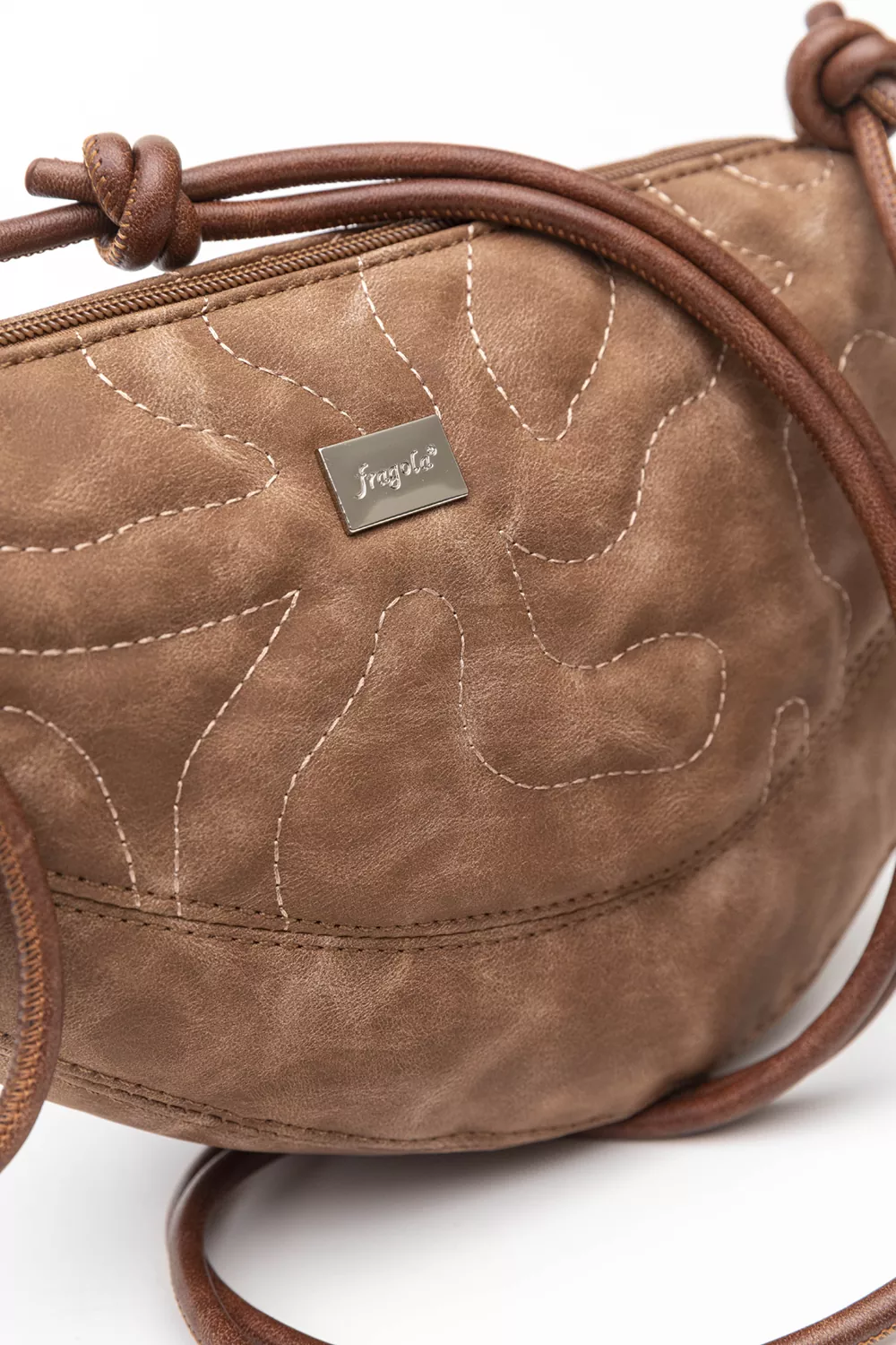 Τσάντα ώμου και χειρός μαλακή με ιδιαίτερη γραμμή με puffy γαζιά.