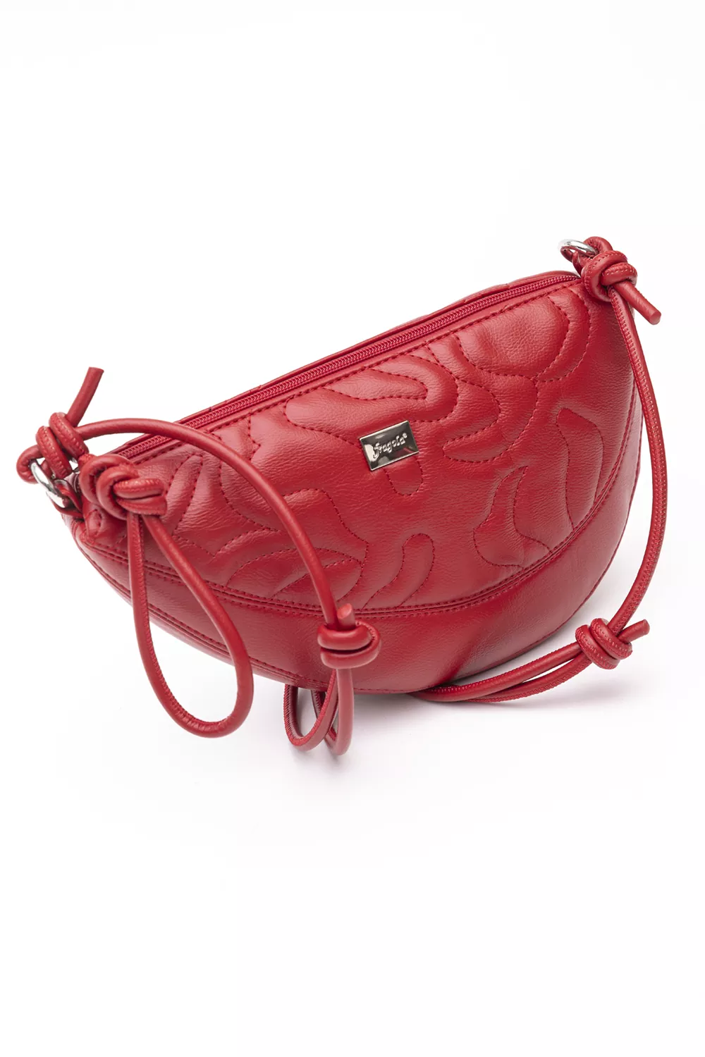 Τσάντα ώμου και χειρός μαλακή με ιδιαίτερη γραμμή με puffy γαζιά.