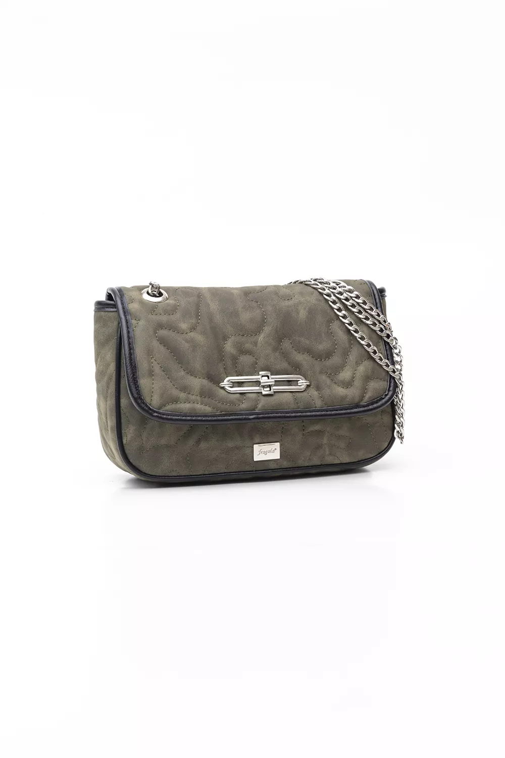 Τσάντα με αλυσίδα και καπάκι με μεταλλικό κλείσιμο με puffy κυματοειδή γαζιά