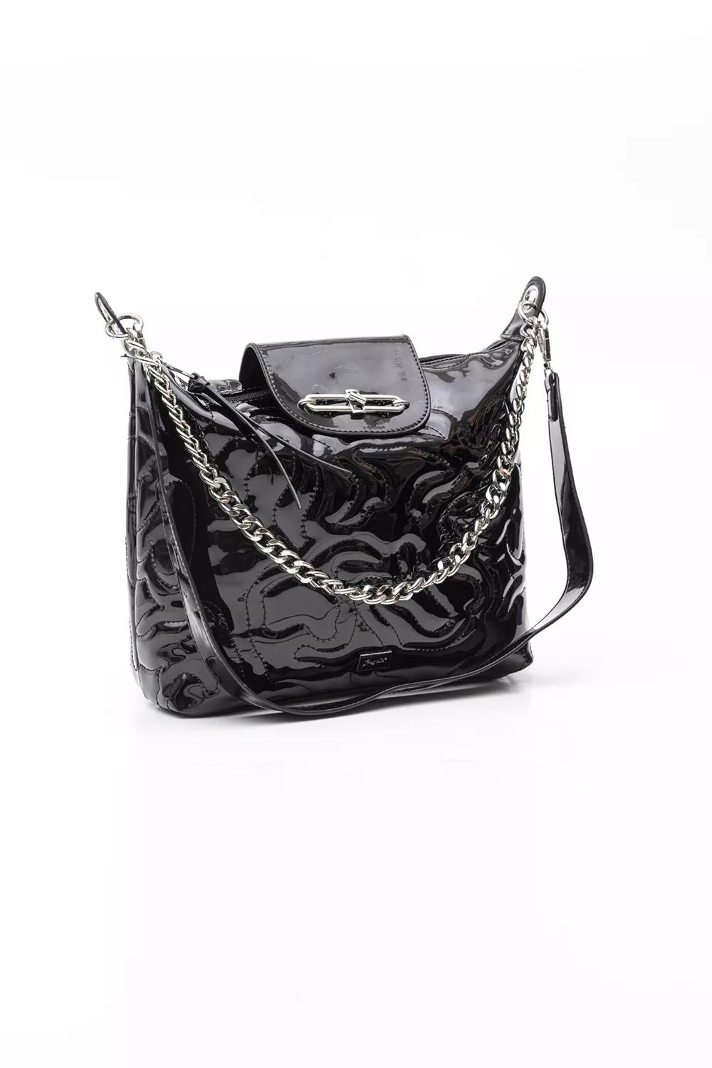 Πολυμορφική τσάντα μεσαίου μεγέθους με κυματοειδή γαζιά.