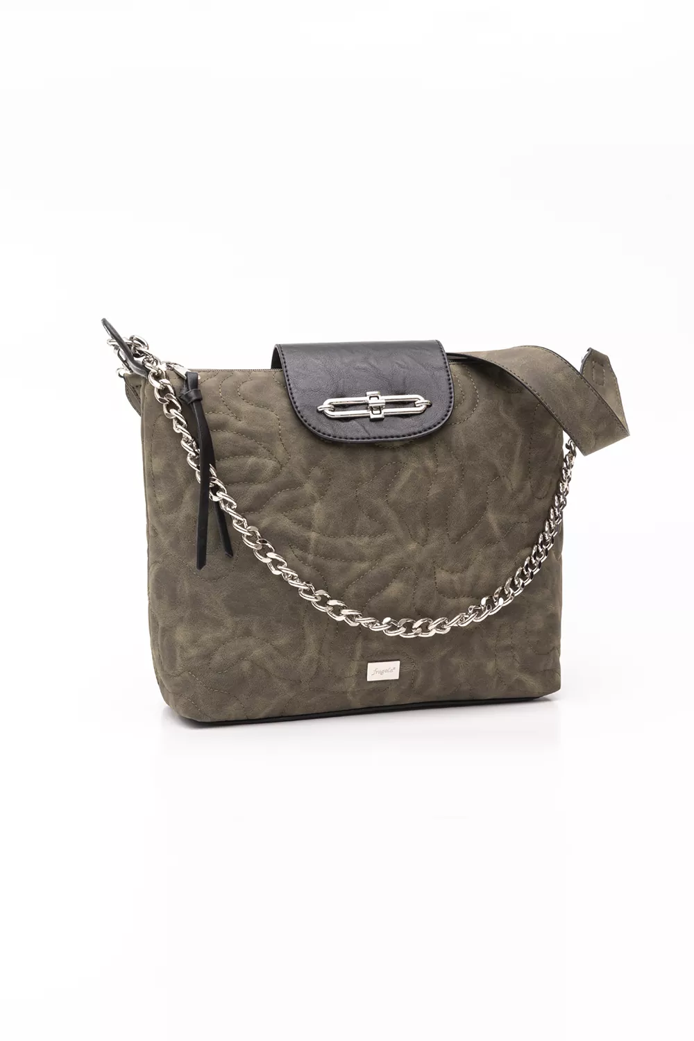 Πολυμορφική τσάντα μεσαίου μεγέθους με κυματοειδή γαζιά.