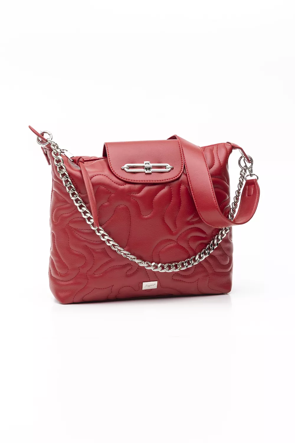 Πολυμορφική τσάντα μεσαίου μεγέθους με κυματοειδή γαζιά.