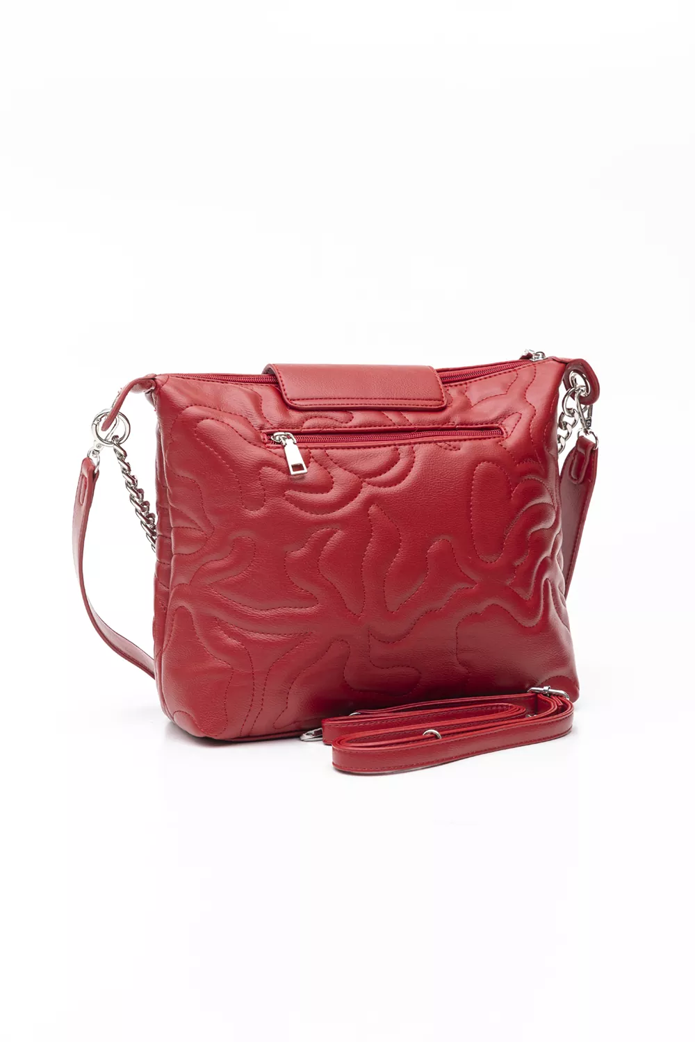 Πολυμορφική τσάντα μεσαίου μεγέθους με κυματοειδή γαζιά.