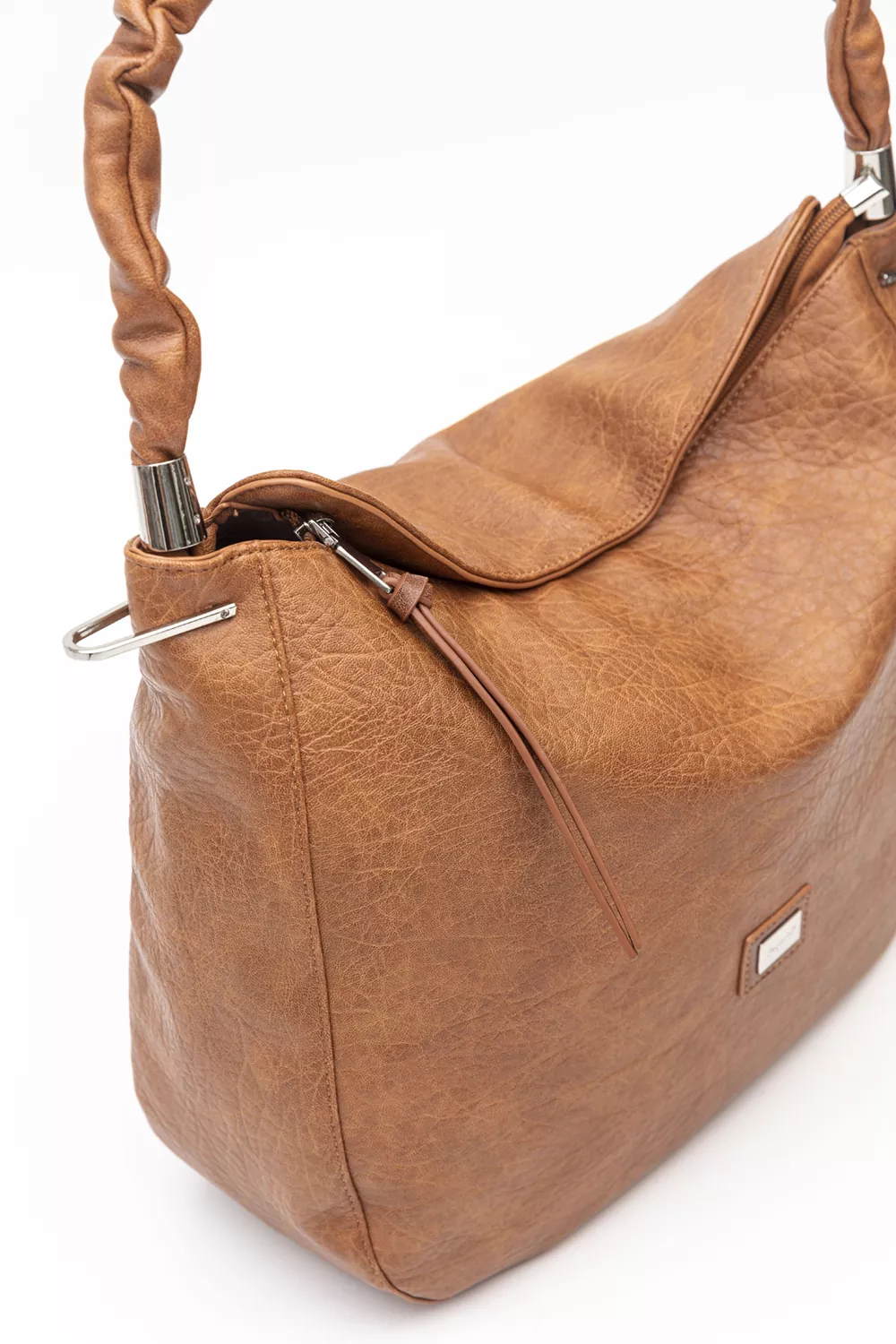 Μεγάλη μαλακή τσάντα με ιδιαίτερο χέρι για τον ώμο