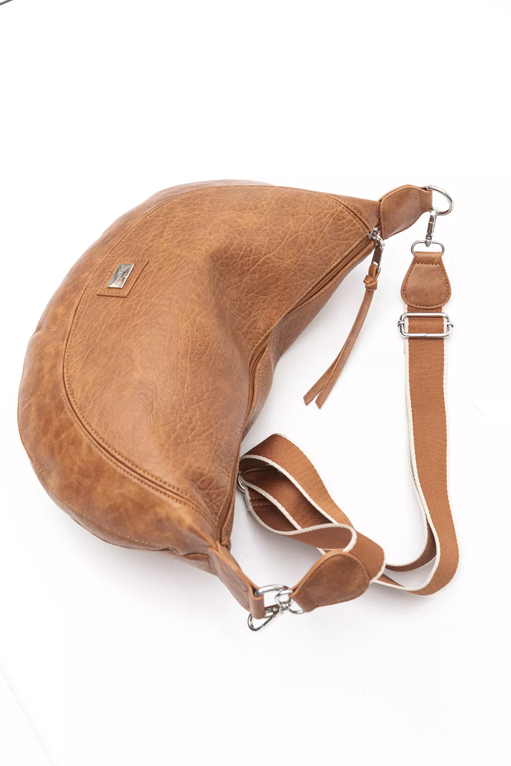 Μεγάλη χιαστί και crossbody τσάντα με ανάγλυφη υφή