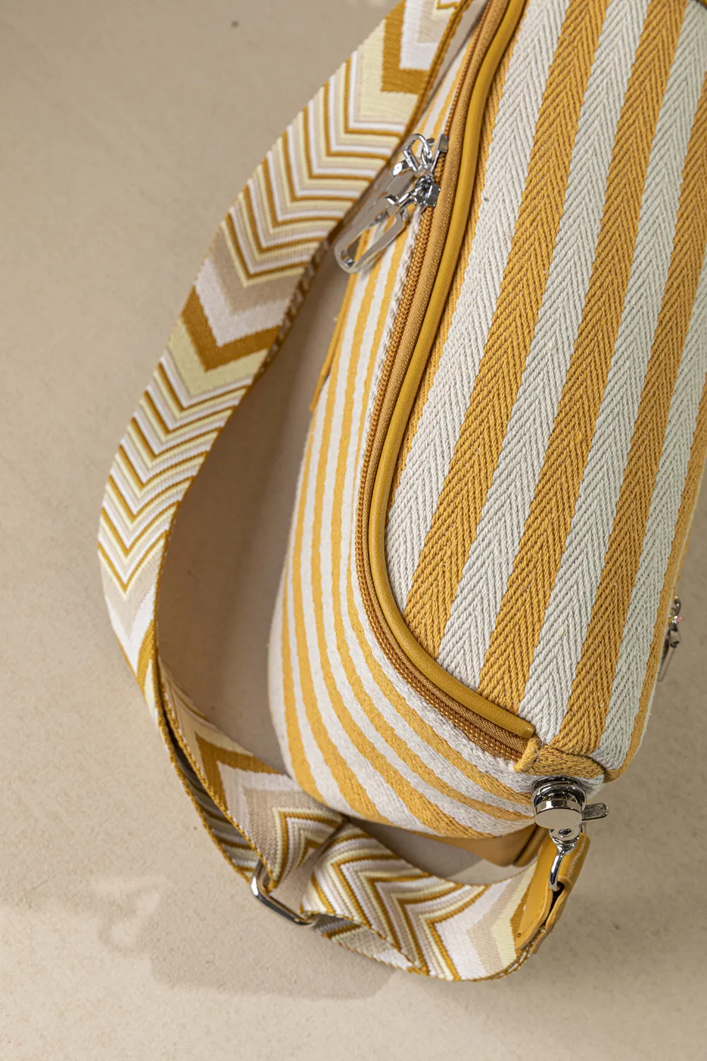 Crossbody καραβόπανο με ιμάντα και ρίγες