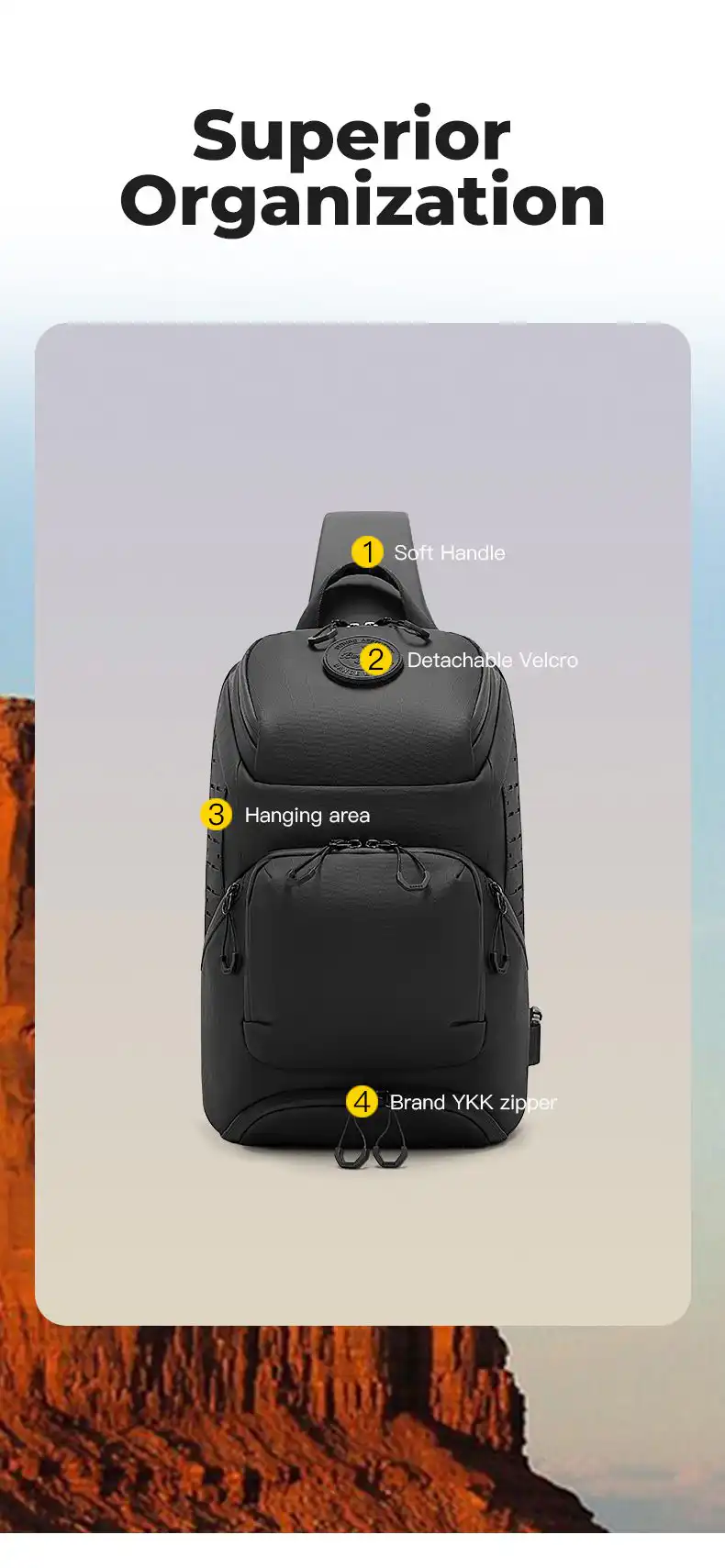 Τσαντάκι Στήθους Πλάτης Bange FW228 μαύρο