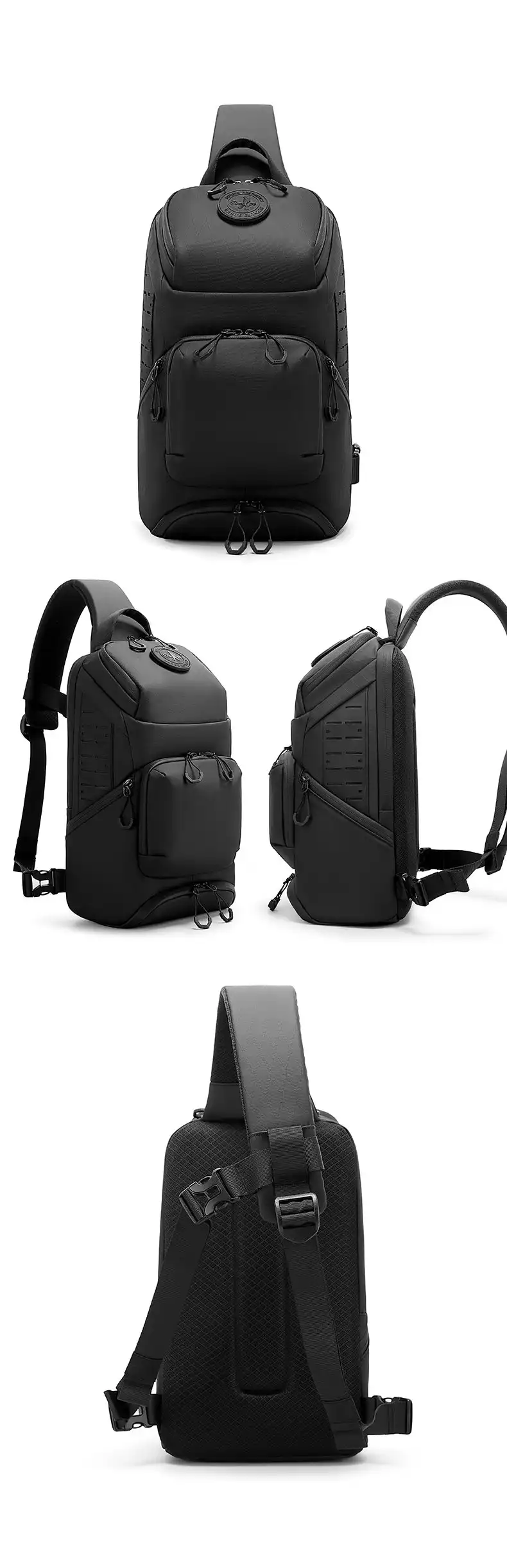 Τσαντάκι Στήθους Πλάτης Bange FW228 μαύρο